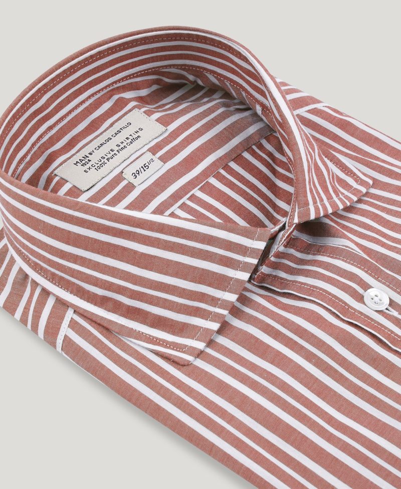 Terracota Striped English Collar Casual Shirt