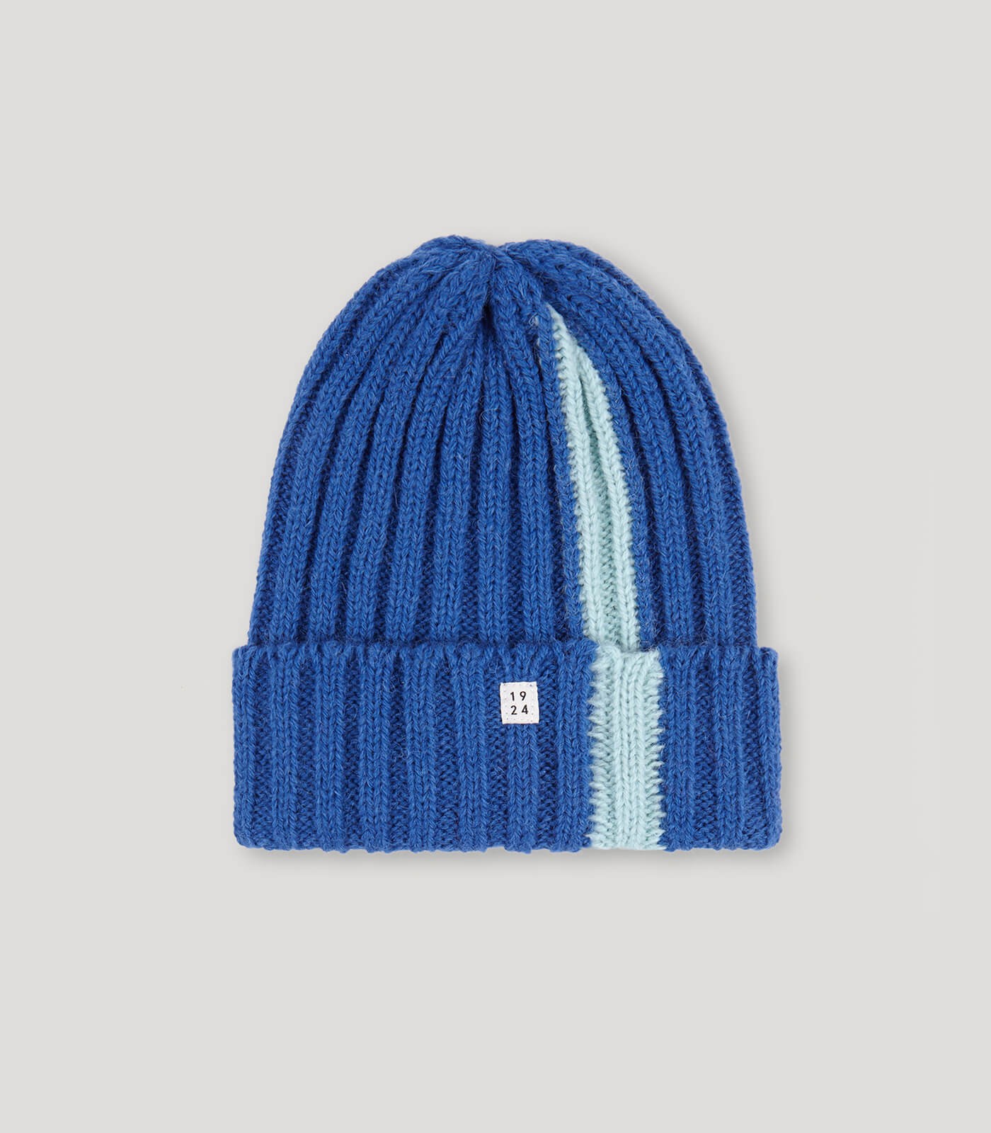 Blue- Mint Stripes Wool Knitted Hat