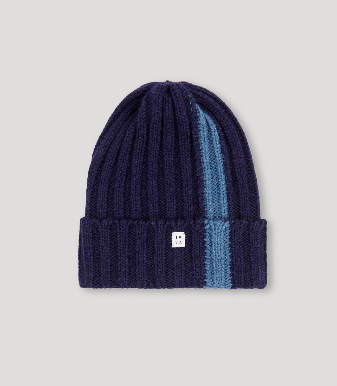 Navy- Petrol Stripes Wool Knitted Hat