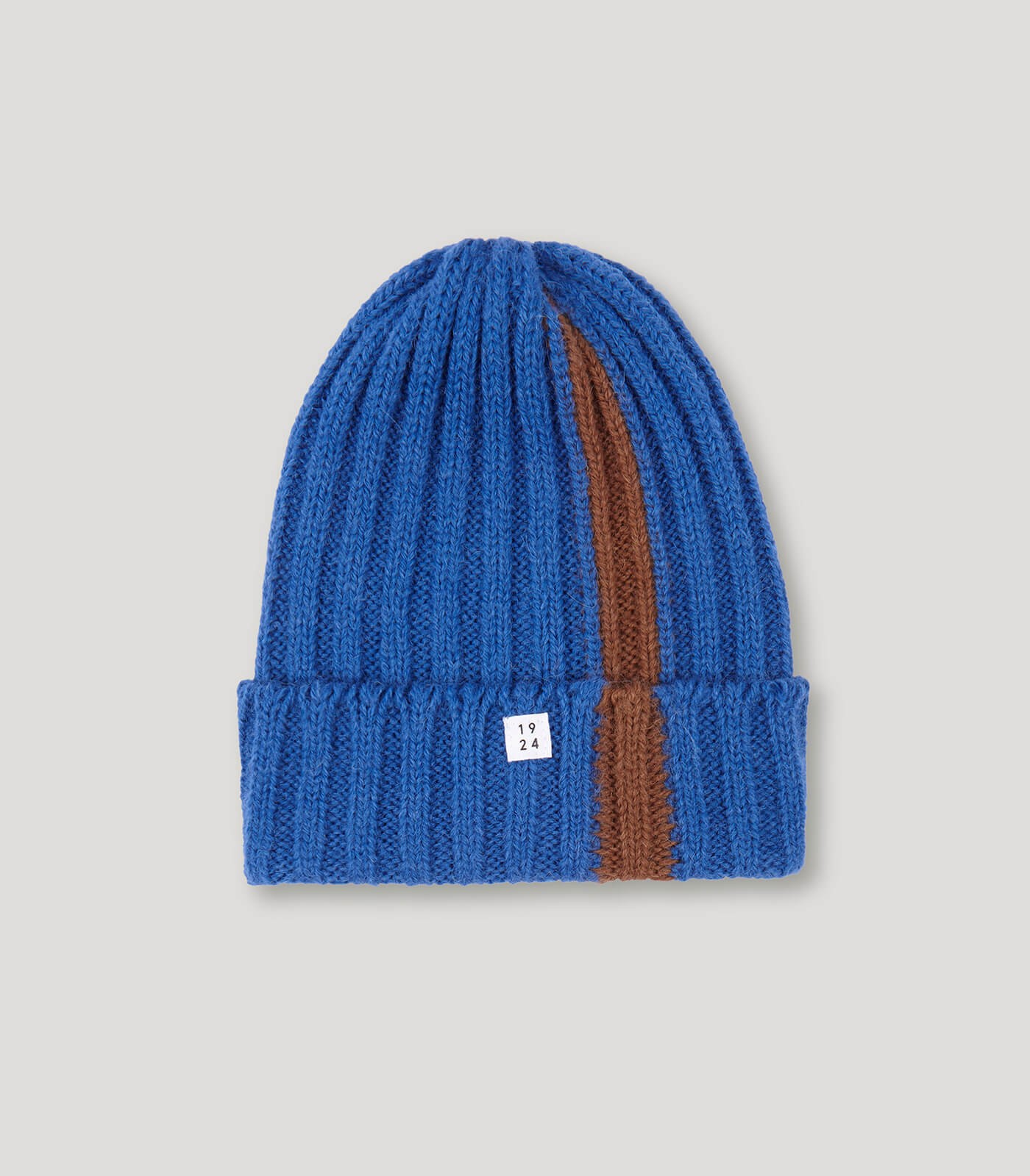 Blue- Brown Stripes Wool Knitted Hat
