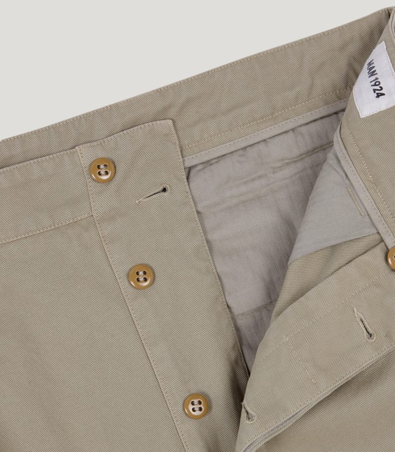 Beige Cotton Army Trousers SS22