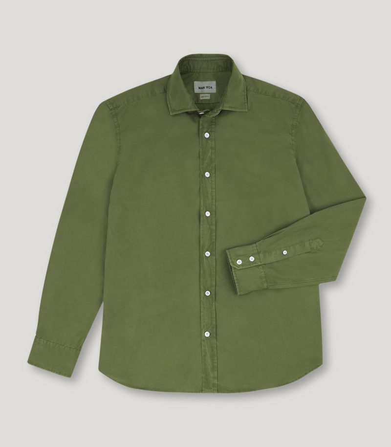 Green Cutaway Casual Shirt