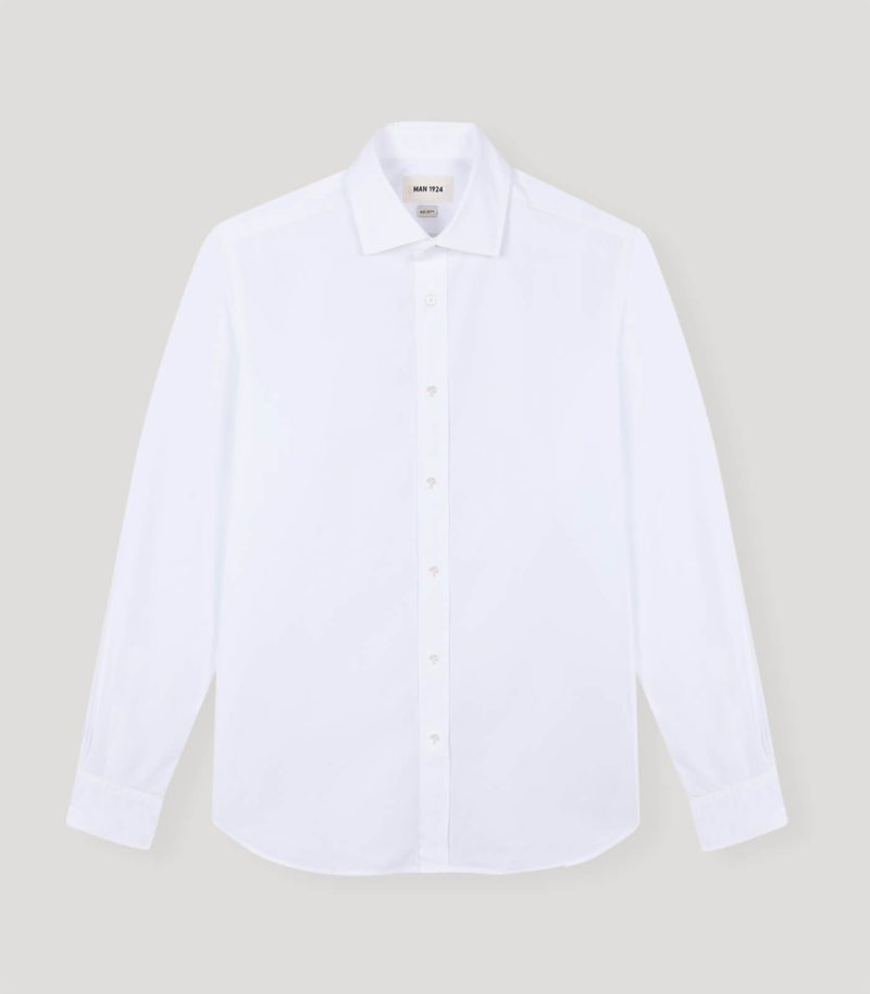 White Cutaway Casual Shirt