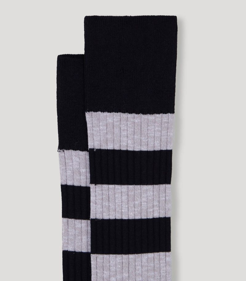 Wide Striped Navy-Grey Socks