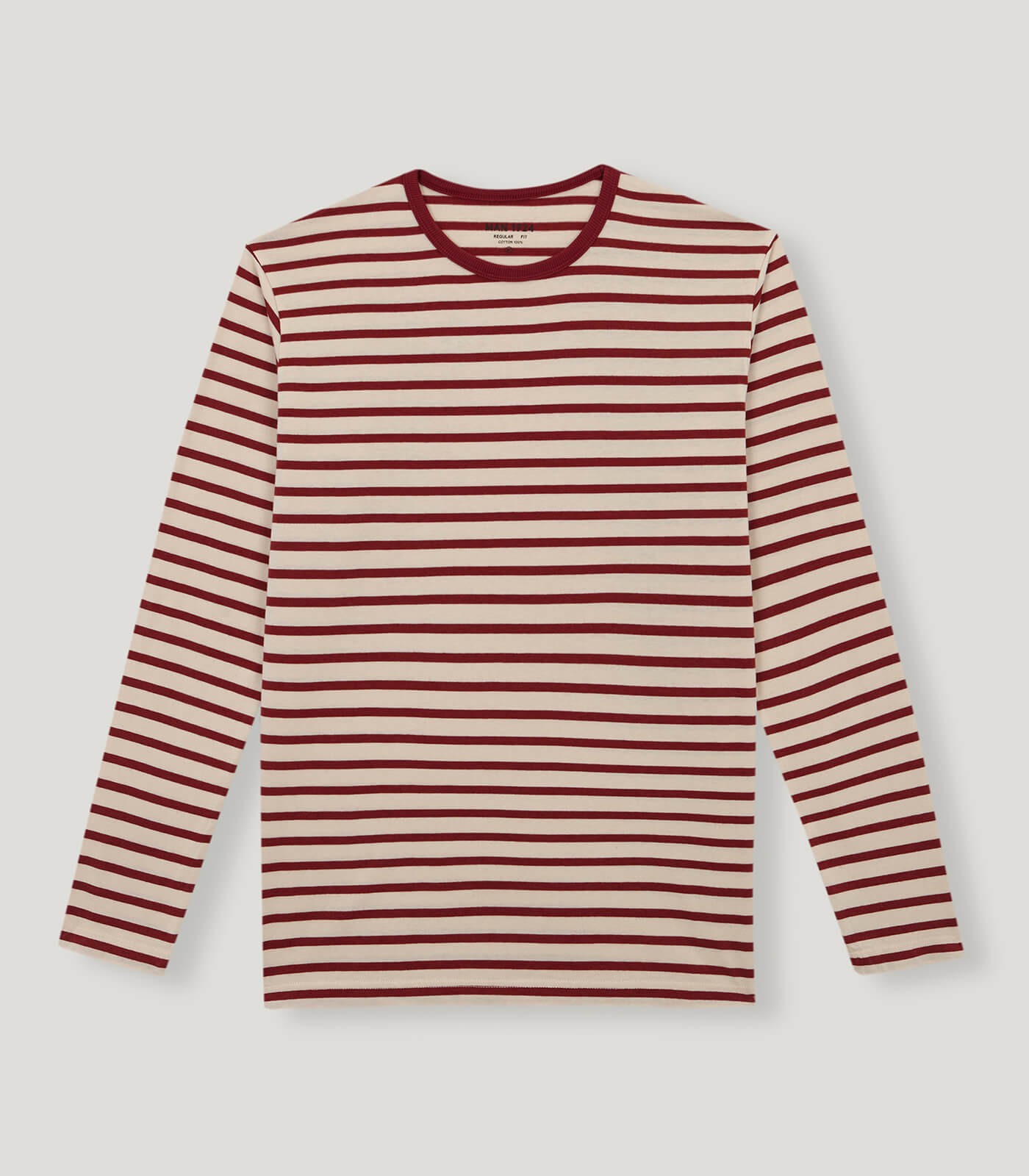 Striped Ecru-Red Long Sleeve T-Shirt SS22