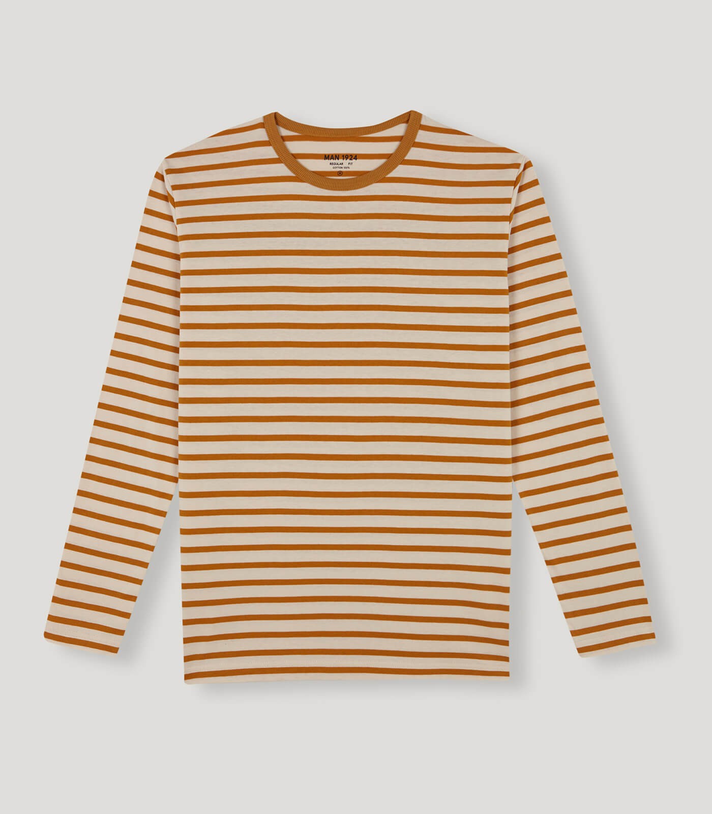 Striped Ecru-Mustard Long Sleeve T-Shirt SS22
