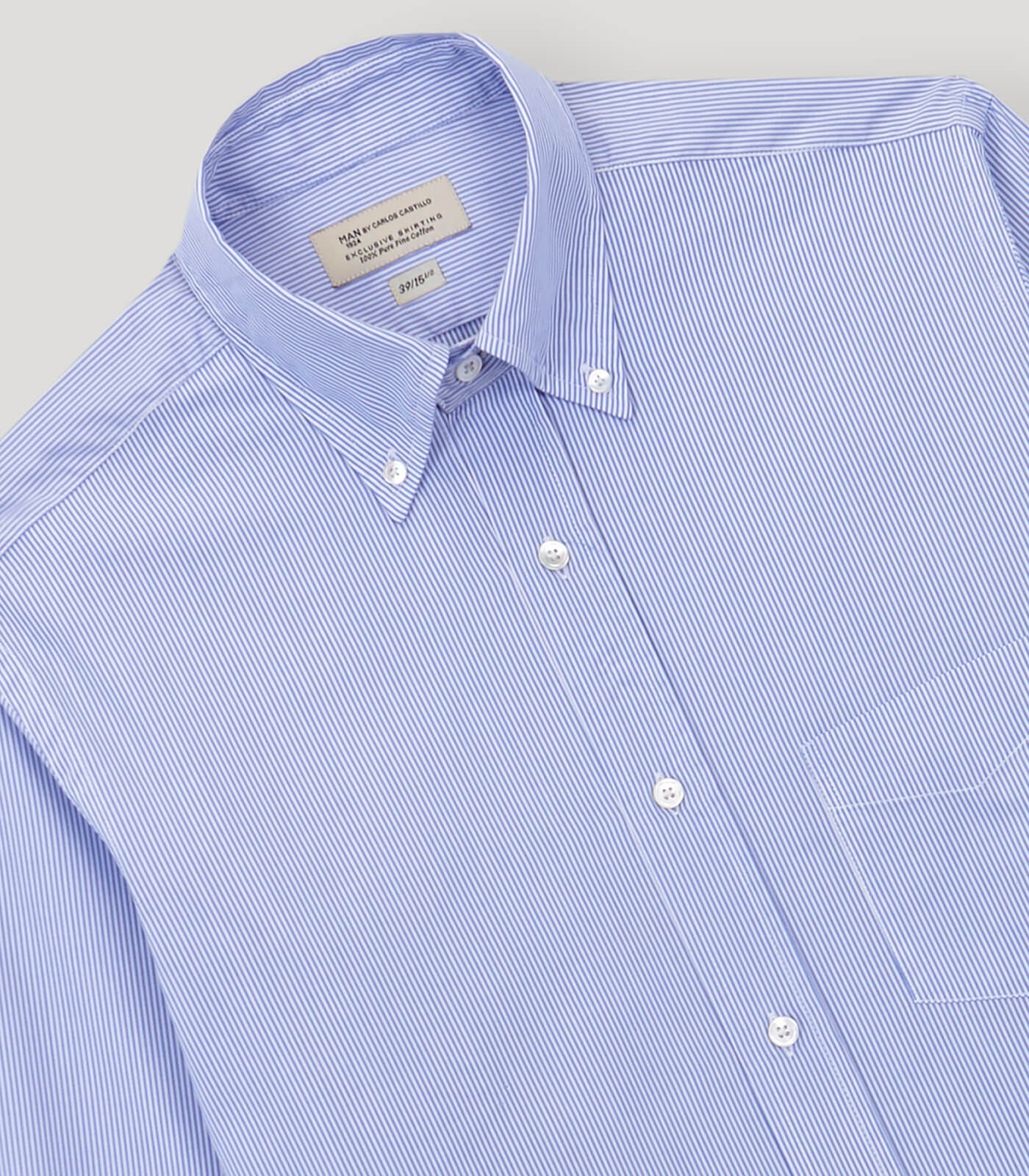 Asos Long Shirt blue-white striped pattern casual look Fashion Shirts Long Shirts 