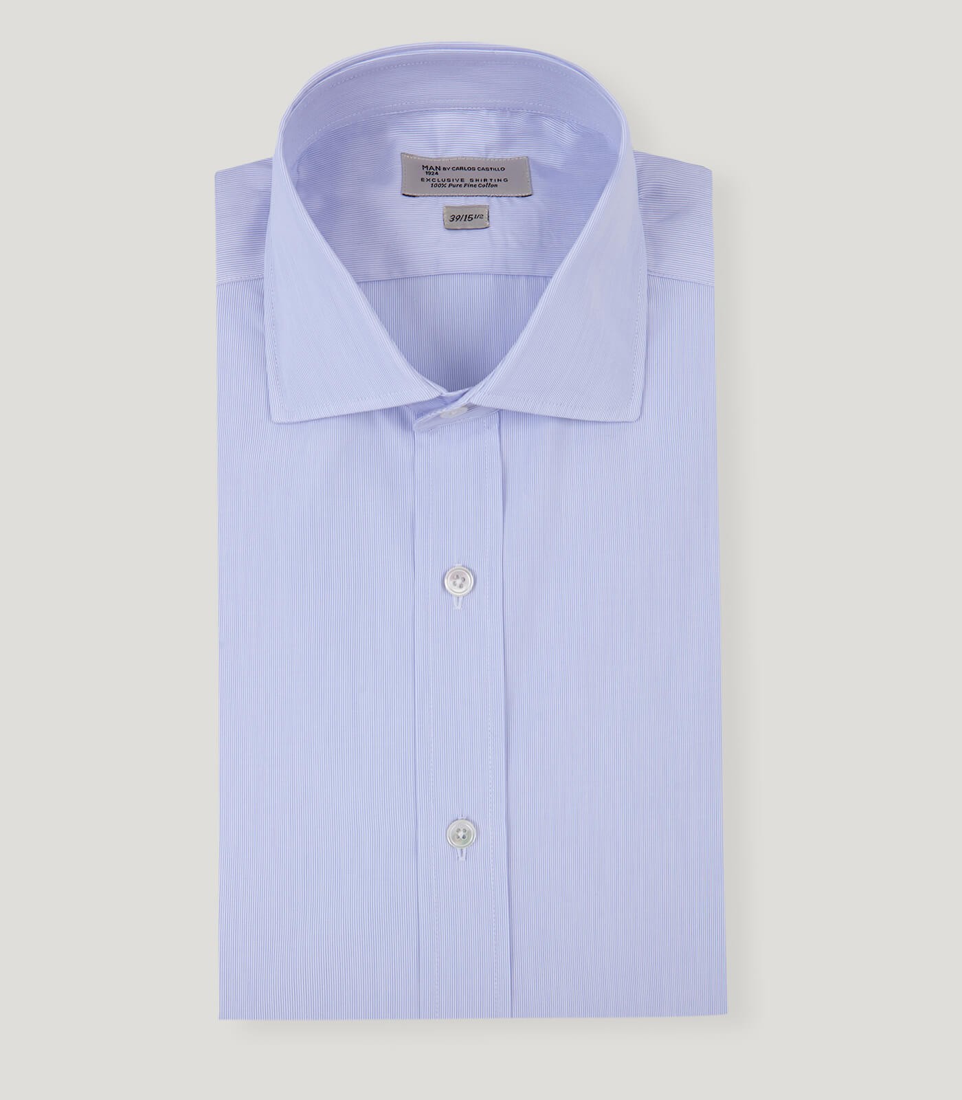 Blue- White Fine Striped English Collar Dress Shirt