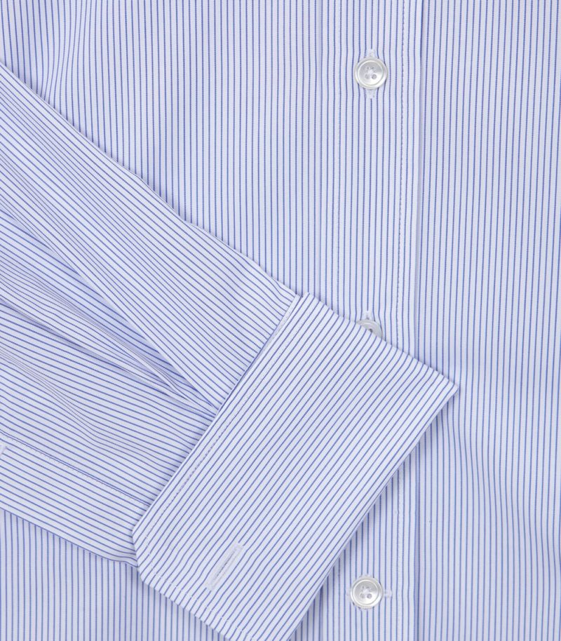 Blue- White Striped English Collar Dress Shirt