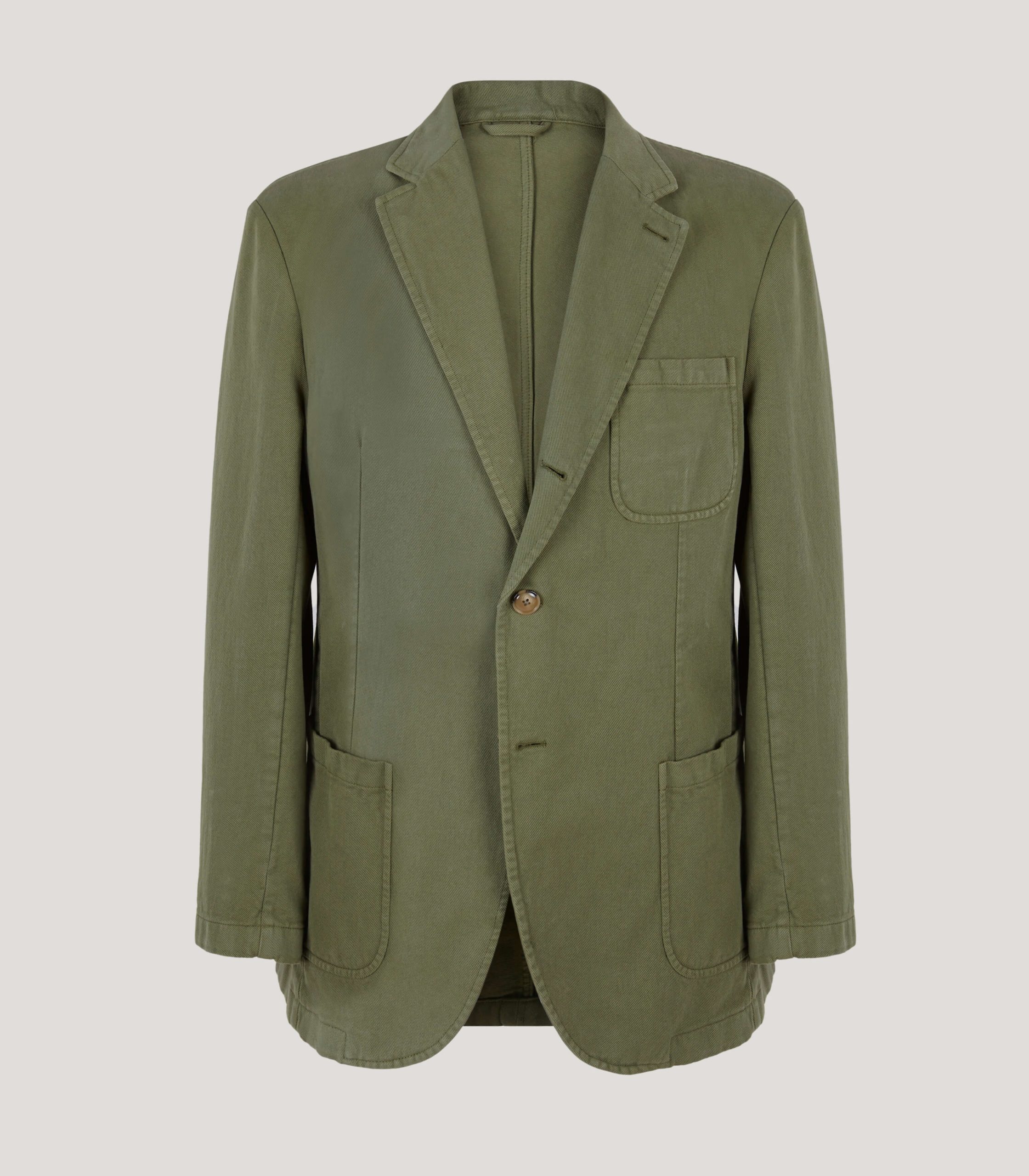 Militar Green Cotton Kennedy Patch Jacket
