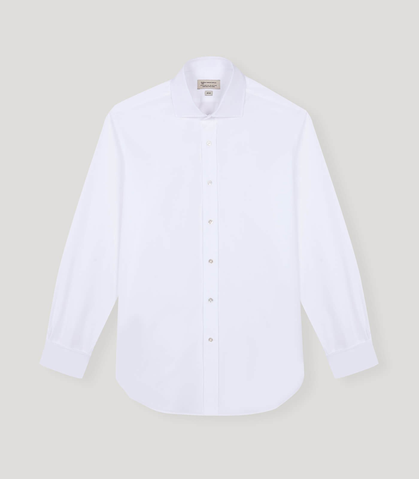 White Popelin English Collar Dress Shirt