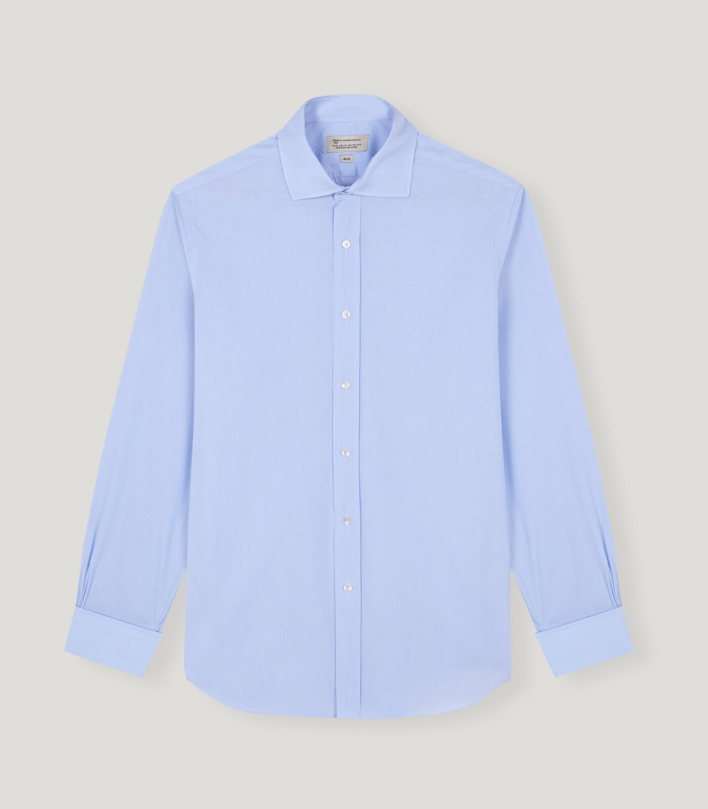 Blue Fil a Fil English Collar Dress Shirt